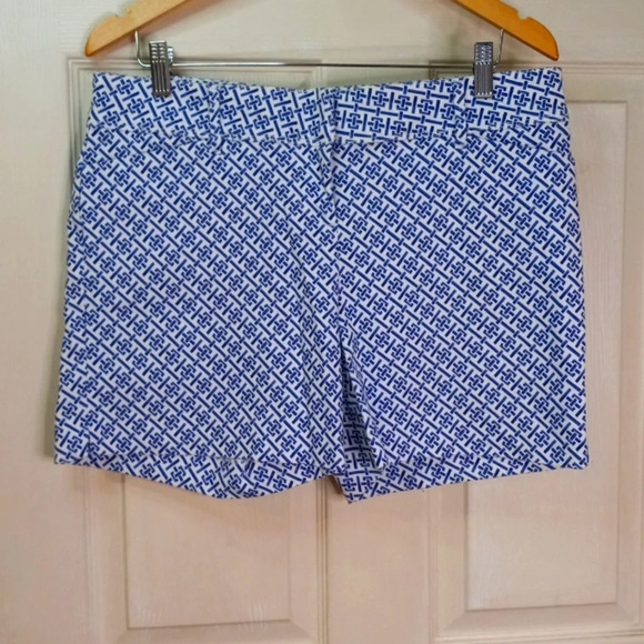 The Limited Women's Tailored Chino Stretch Navy Blue Printed Short Sz8 - Picture 1 of 9